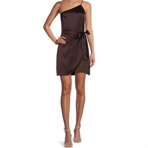 Gianni Bini One Shoulder Mini Wrap Dresss